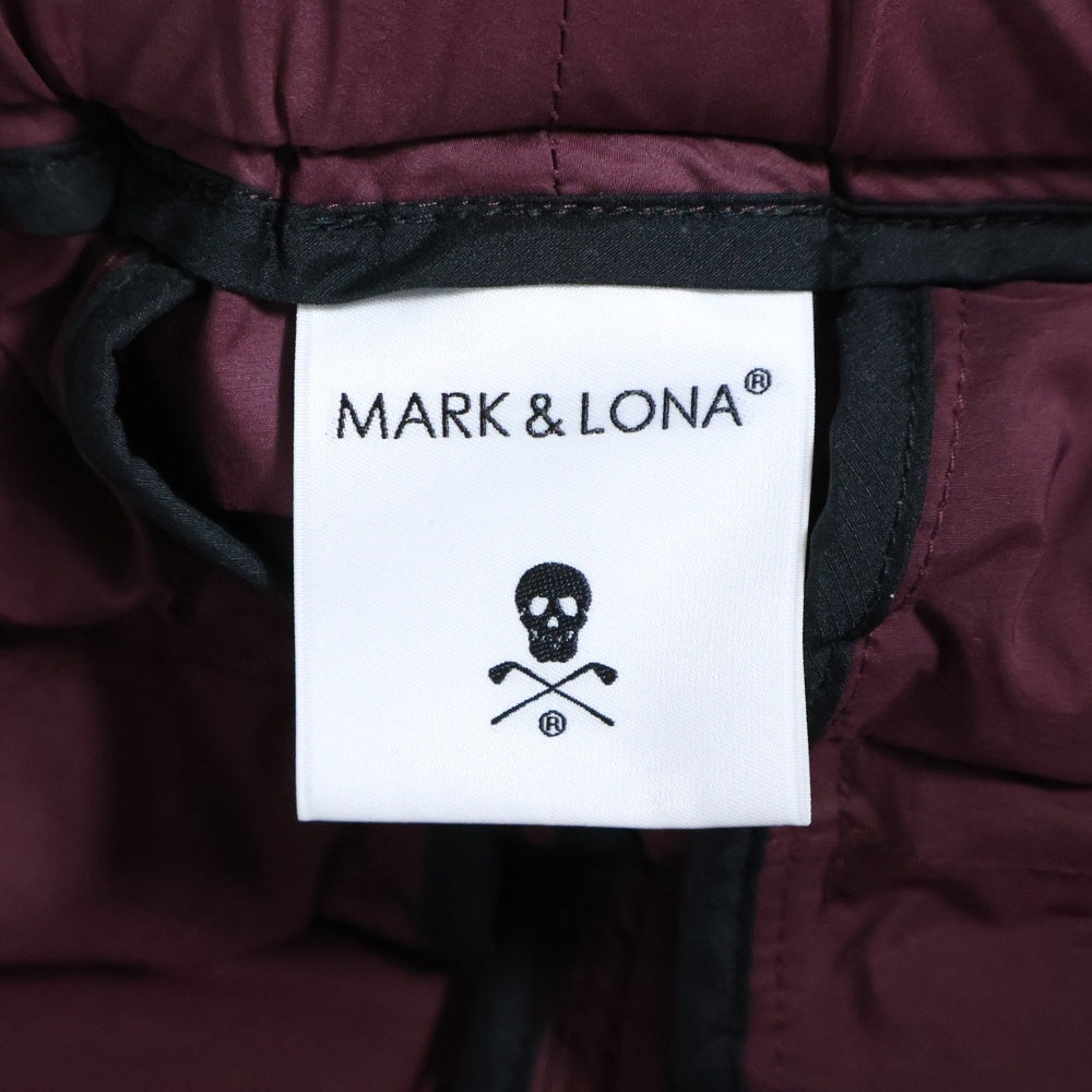 MARK&LONA(マークアンドロナ) 22AW Indy Stretch Down Pants ロゴプリント インディー ストレッチ ダウンパンツ ボルドー MLM-2C-AT19