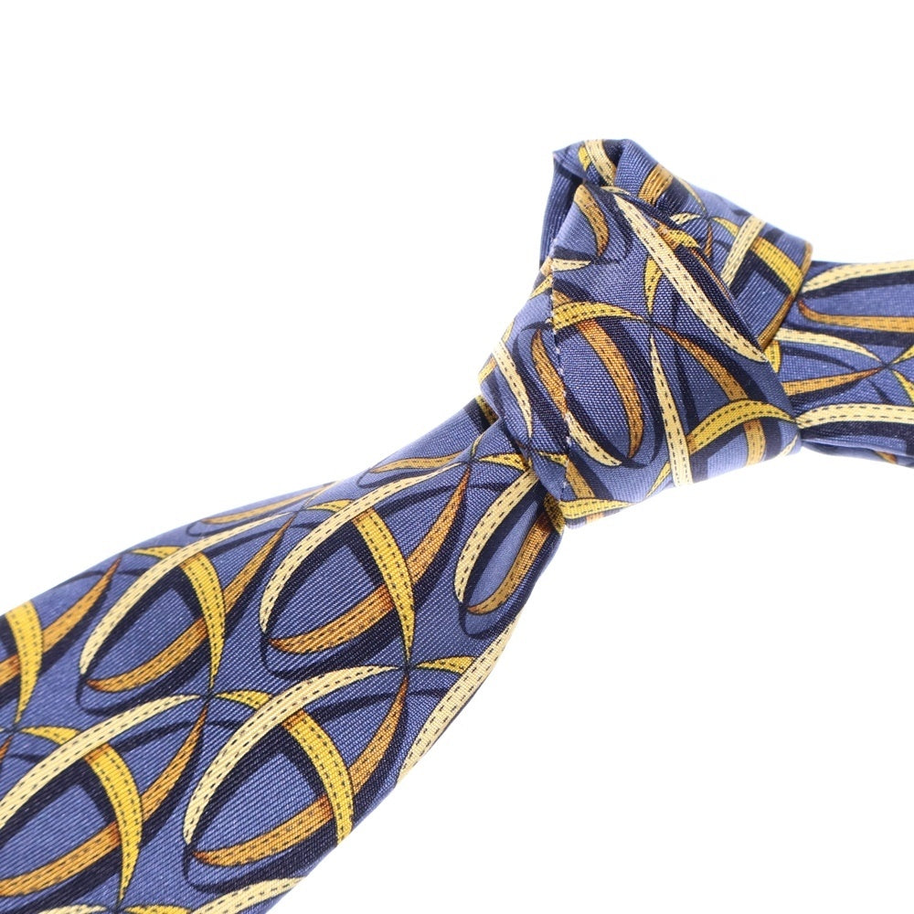 GUCCI / ネクタイ/シルク/ネイビー/総柄/メンズ GUCCI(グッチ) 総柄 シルク ネクタイ ネイビー/イエロー