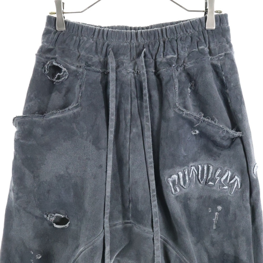 cvtvlist(カタリスト) 24SS ユージュアル刺繍スウェットパンツ コーティングヴィンテージ加工 カタリスト 2401090401