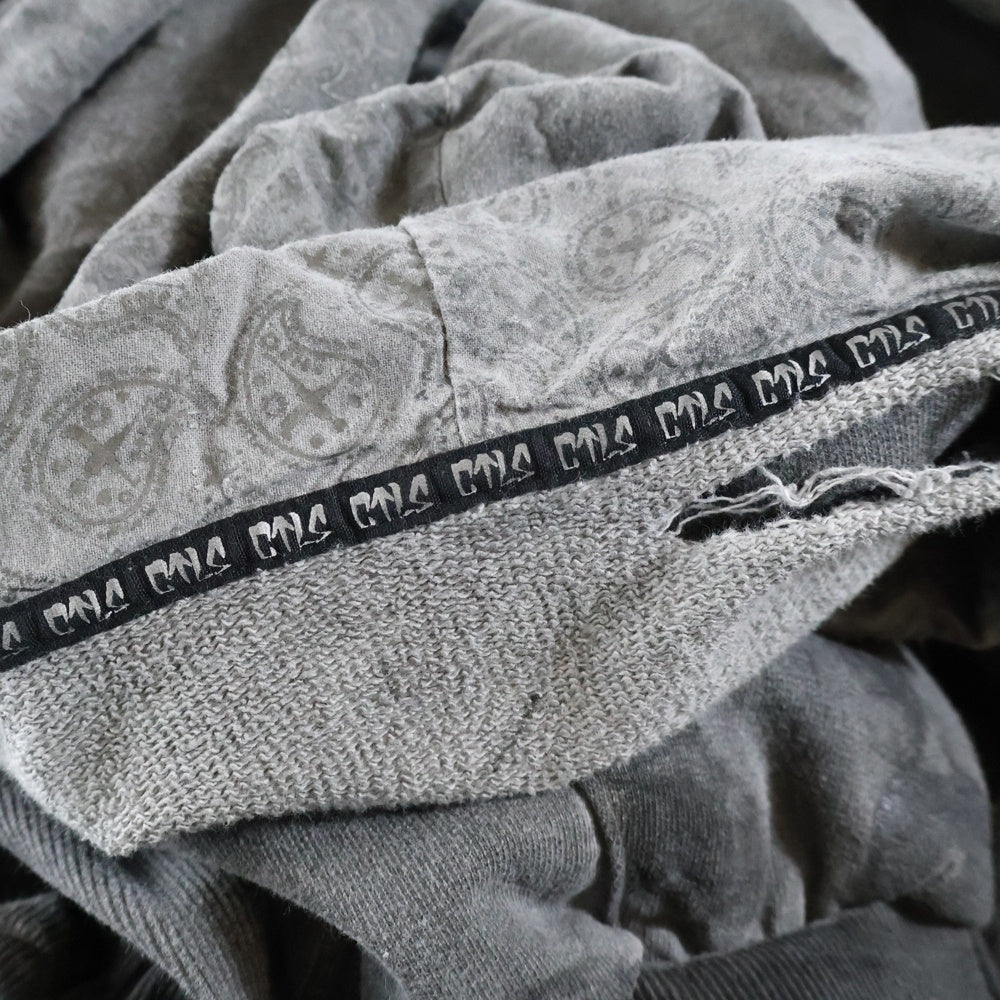 cvtvlist(カタリスト) 24AW ユージュアル刺繍 ダメージ加工プルオーバーパーカー グレー 2401090301