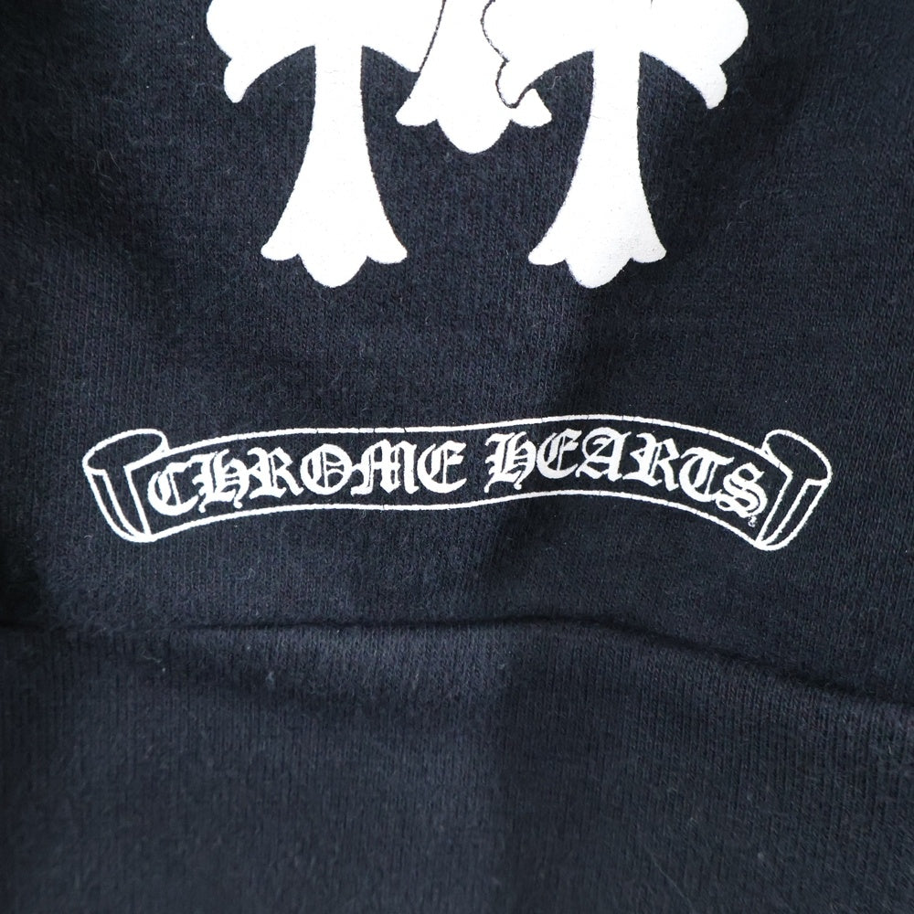 CHROME HEARTS(クロムハーツ) Tire Track Hoodie バックセメタリー クロス プルオーバーパーカー ブラック
