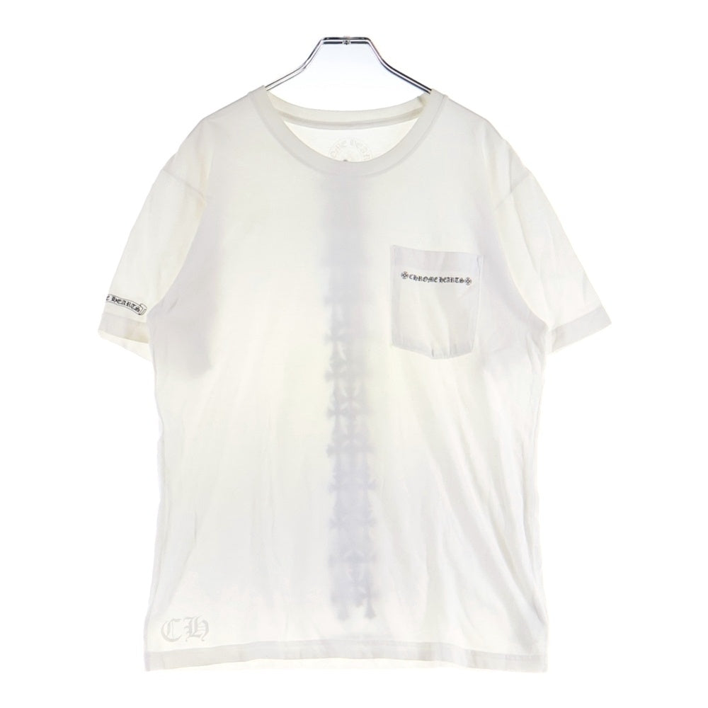 CHROME HEARTS(クロムハーツ) S/S TEE PLV セメタリークロスプリント クルーネック 半袖カットソー Tシャツ ホワイト