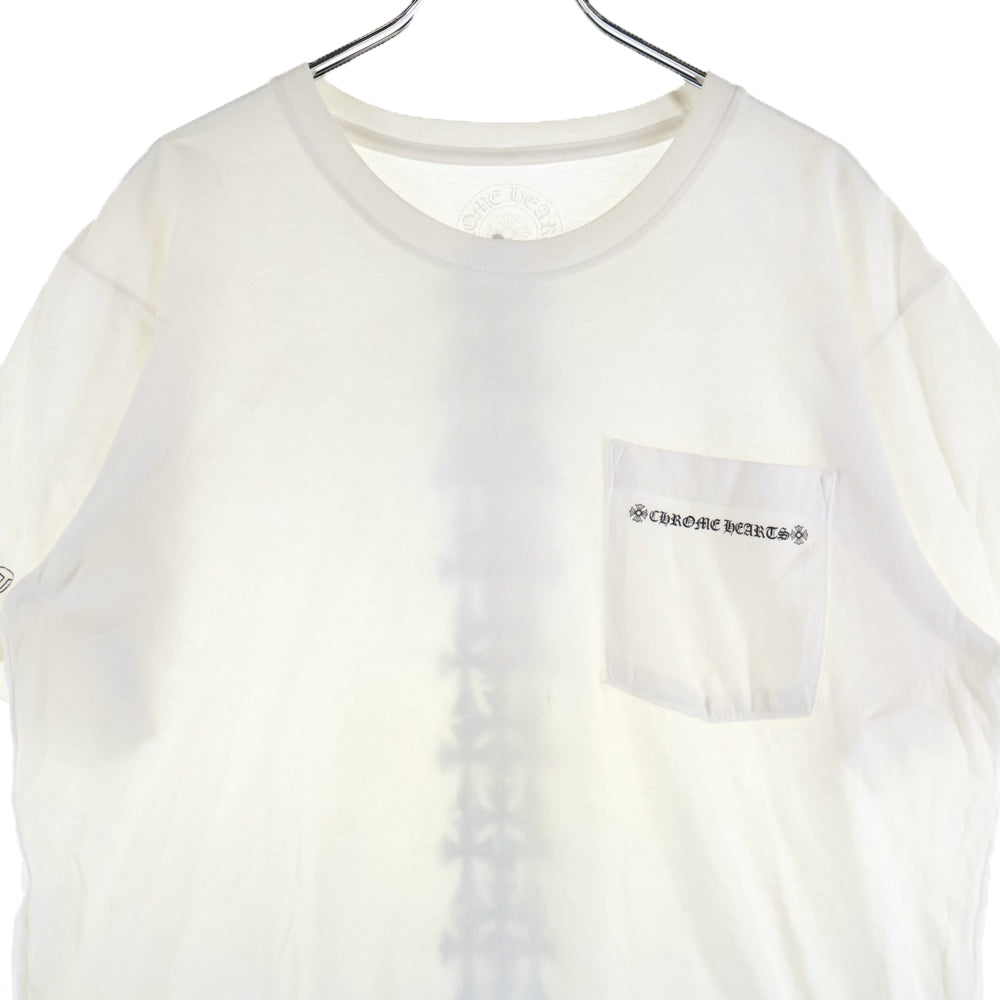 CHROME HEARTS(クロムハーツ) S/S TEE PLV セメタリークロスプリント クルーネック 半袖カットソー Tシャツ ホワイト