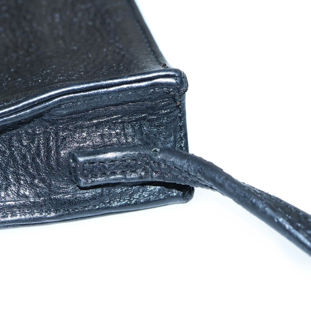 CHROME HEARTS(クロムハーツ) SQ PKT 3CEME CRS スクエアポケット セメタリークロス パッチスエード レザーショルダーバッグ サコッシュ ブラック