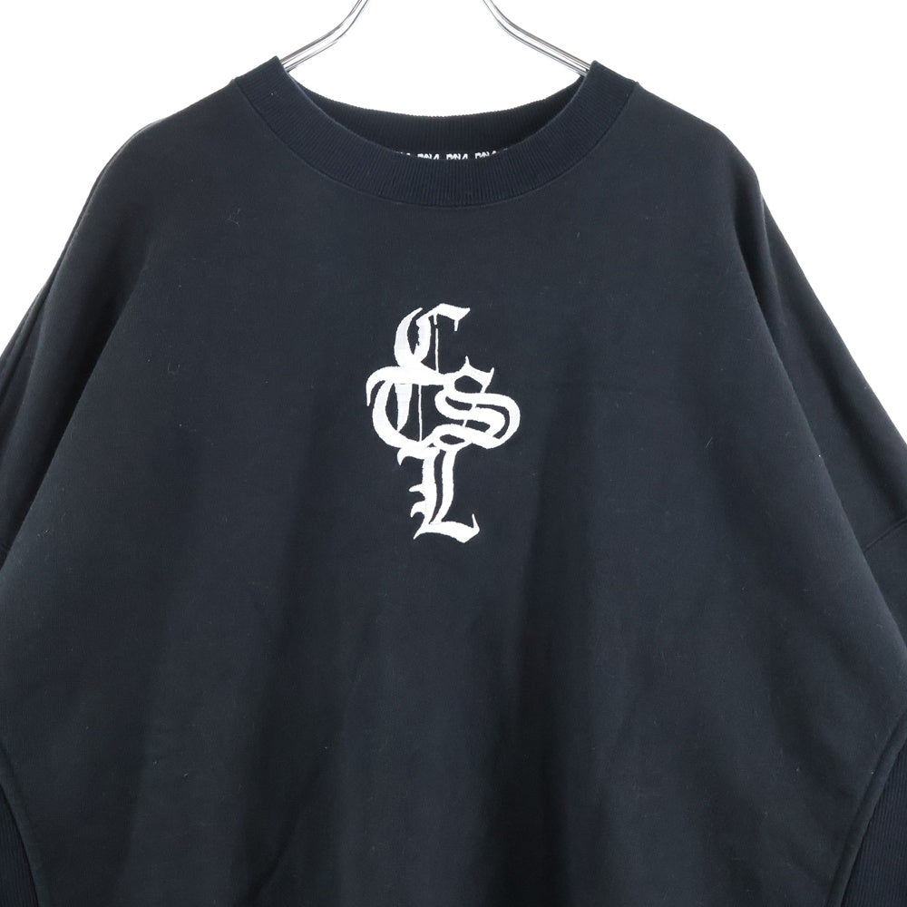 cvtvlist(カタリスト) 25SS ロゴ刺繍 クルーネックスウェットトレーナー ブラック 2501030301
