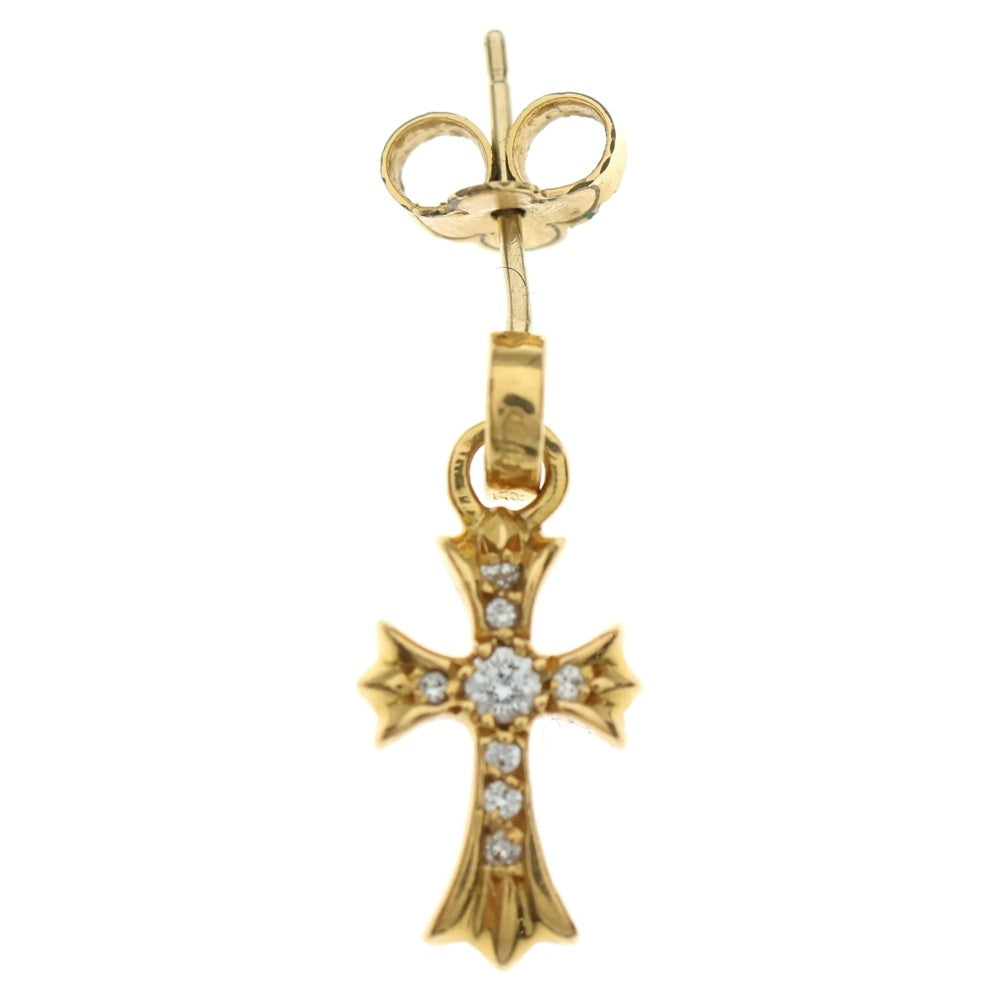 CHROME HEARTS(クロムハーツ) 22K BBY F PPRCHN P/DIA ベイビーファットクロス ドロップピアス PAVEダイヤ ゴールド BCA018