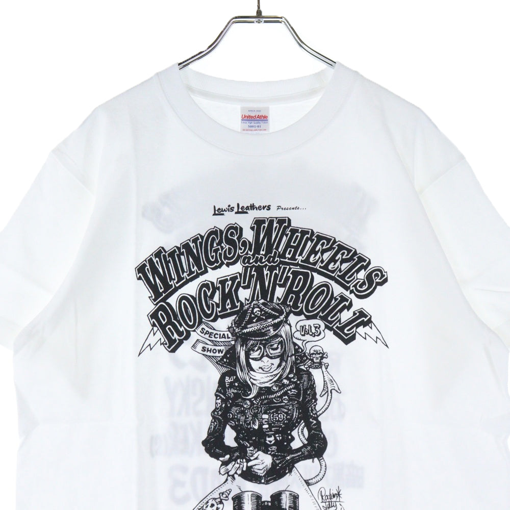 Lewis Leathers(ルイスレザー) WWRR VOL.3 S/S TEE フロントプリント クルーネック半袖Tシャツ カットソー ホワイト