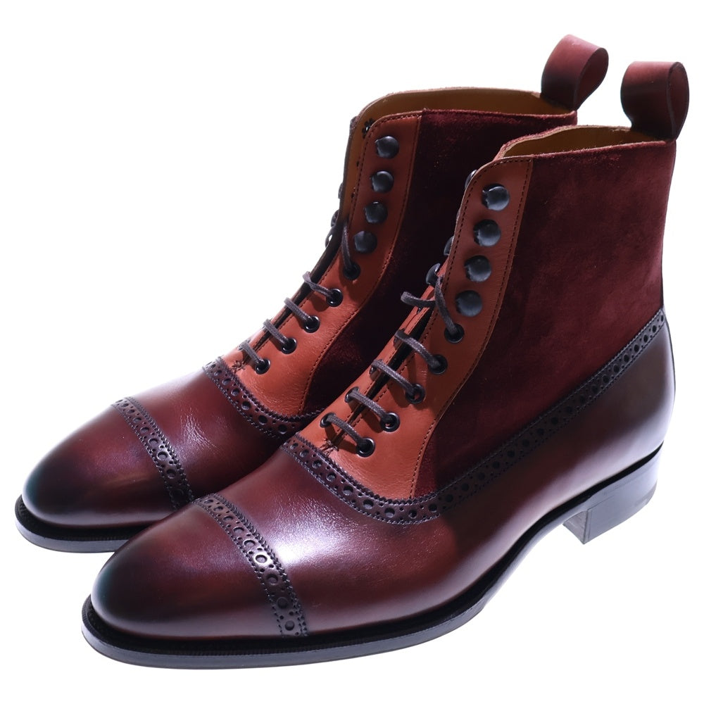 EDWARD GREEN(エドワードグリーン) SHANNON シャノン スエード切り替え ストレートチップ レースアップ レザー ブーツ ブラウン 99823