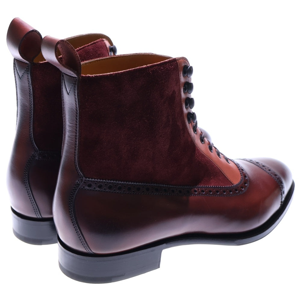 EDWARD GREEN(エドワードグリーン) SHANNON シャノン スエード切り替え ストレートチップ レースアップ レザー ブーツ ブラウン 99823