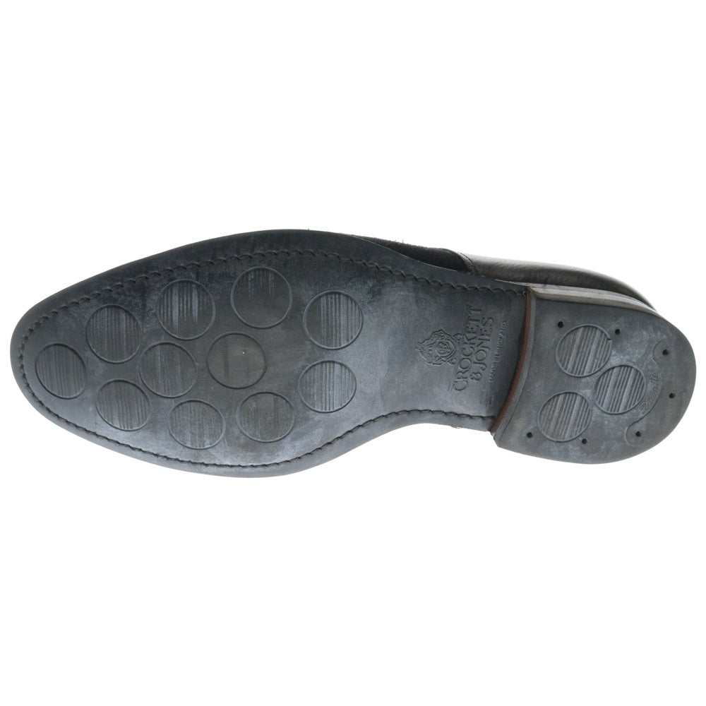 Crockett&Jones(クロケットアンドジョーンズ) スエード切り替え ストレートチップ レザー ダービー シューズ ブラック X45634