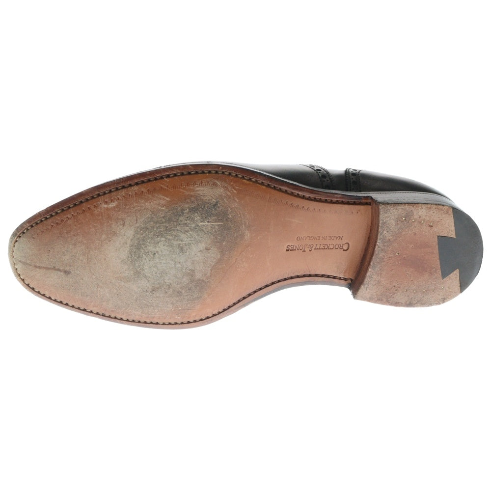 Crockett&Jones(クロケットアンドジョーンズ) ストレートチップ レザー ダービー スリッポン シューズ ブラック MT533001