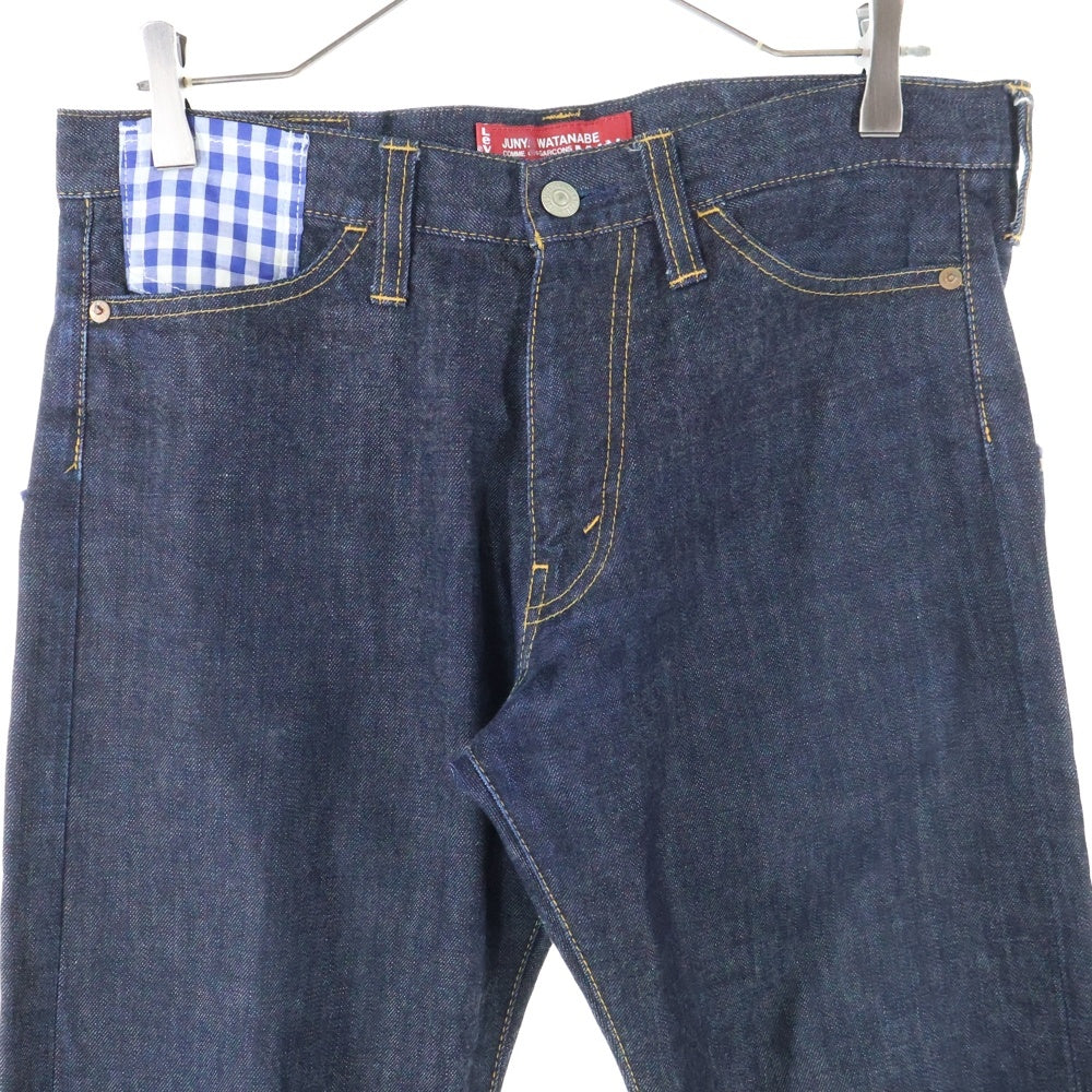 JUNYA WATANABE COMME des GARCONS(ジュンヤワタナベ コムデギャルソン) 10AW AD2010 ×Levi's リーバイス 裏地ギンガムチェック 再構築 デニムパンツ インディゴ WZ-P801