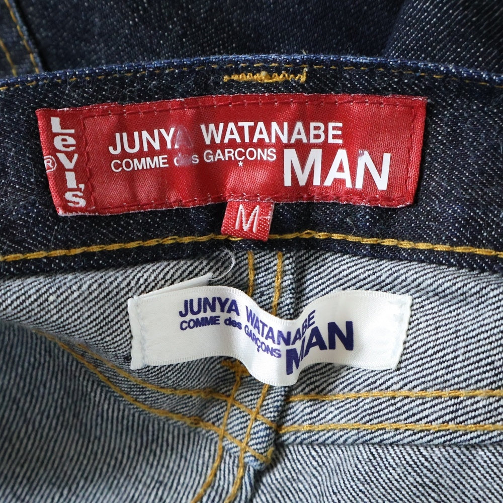 JUNYA WATANABE COMME des GARCONS(ジュンヤワタナベ コムデギャルソン) 10AW AD2010 ×Levi's リーバイス 裏地ギンガムチェック 再構築 デニムパンツ インディゴ WZ-P801