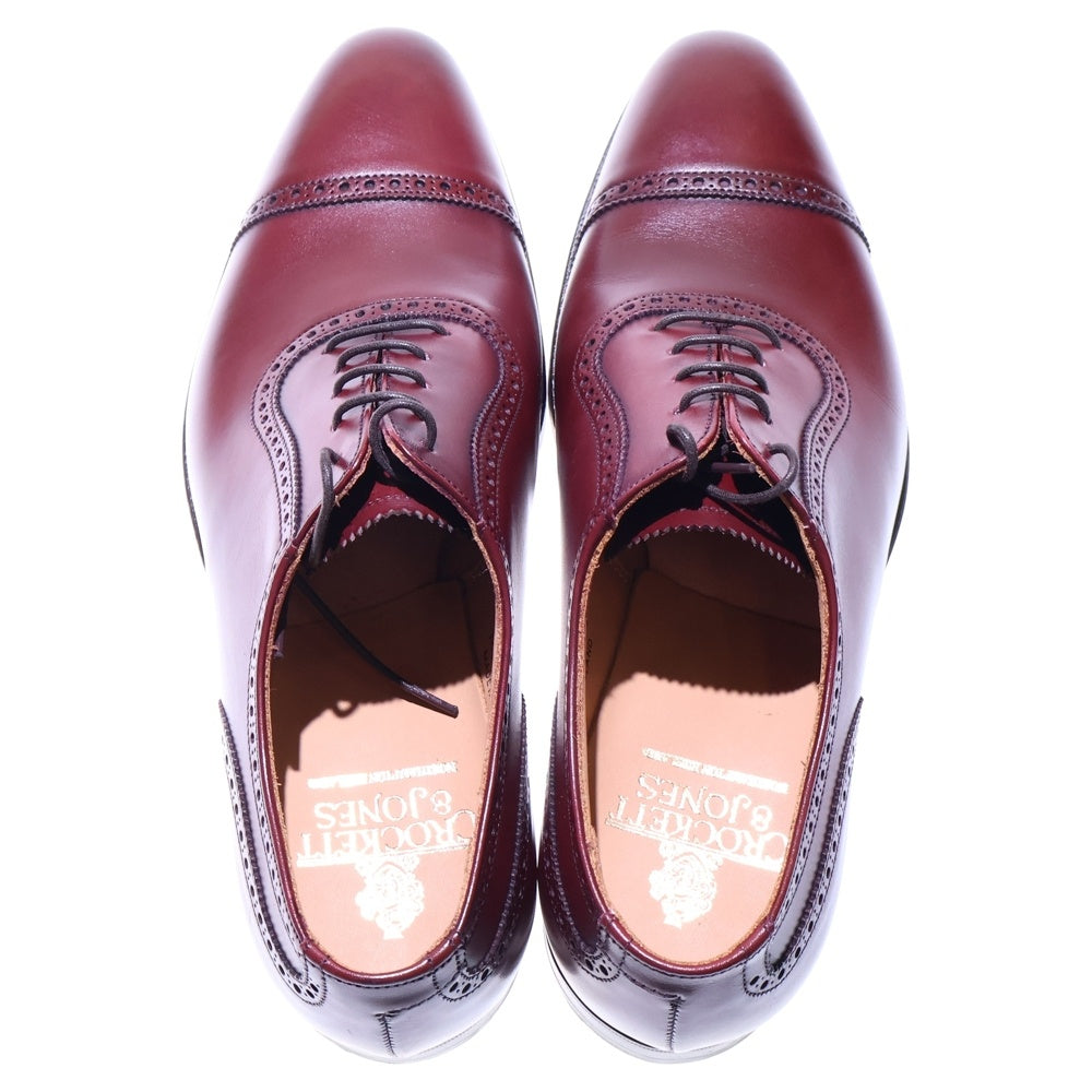 Crockett&Jones(クロケットアンドジョーンズ) Westbourne ストレートチップ オックスフォード レザー ダービー ドレスシューズ バーガンディ 20126A-B05L1
