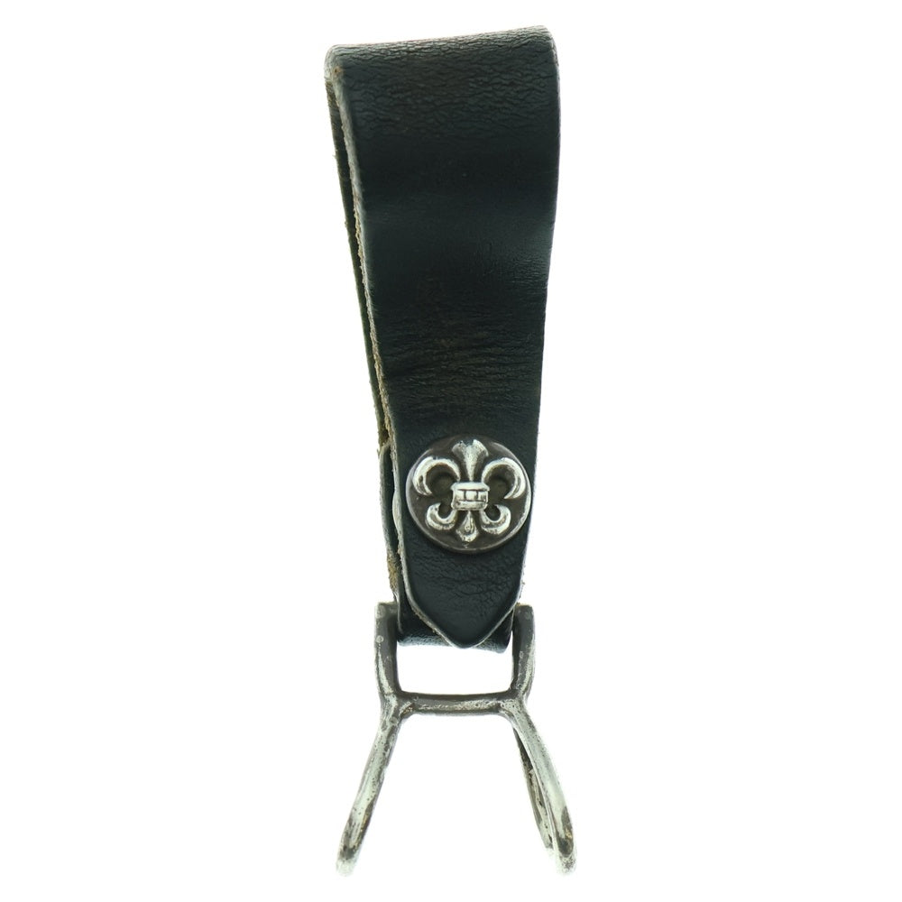 CHROME HEARTS(クロムハーツ) BELT LOOP BSフレアボタンレザーベルトループ シルバー/ブラック BCA401