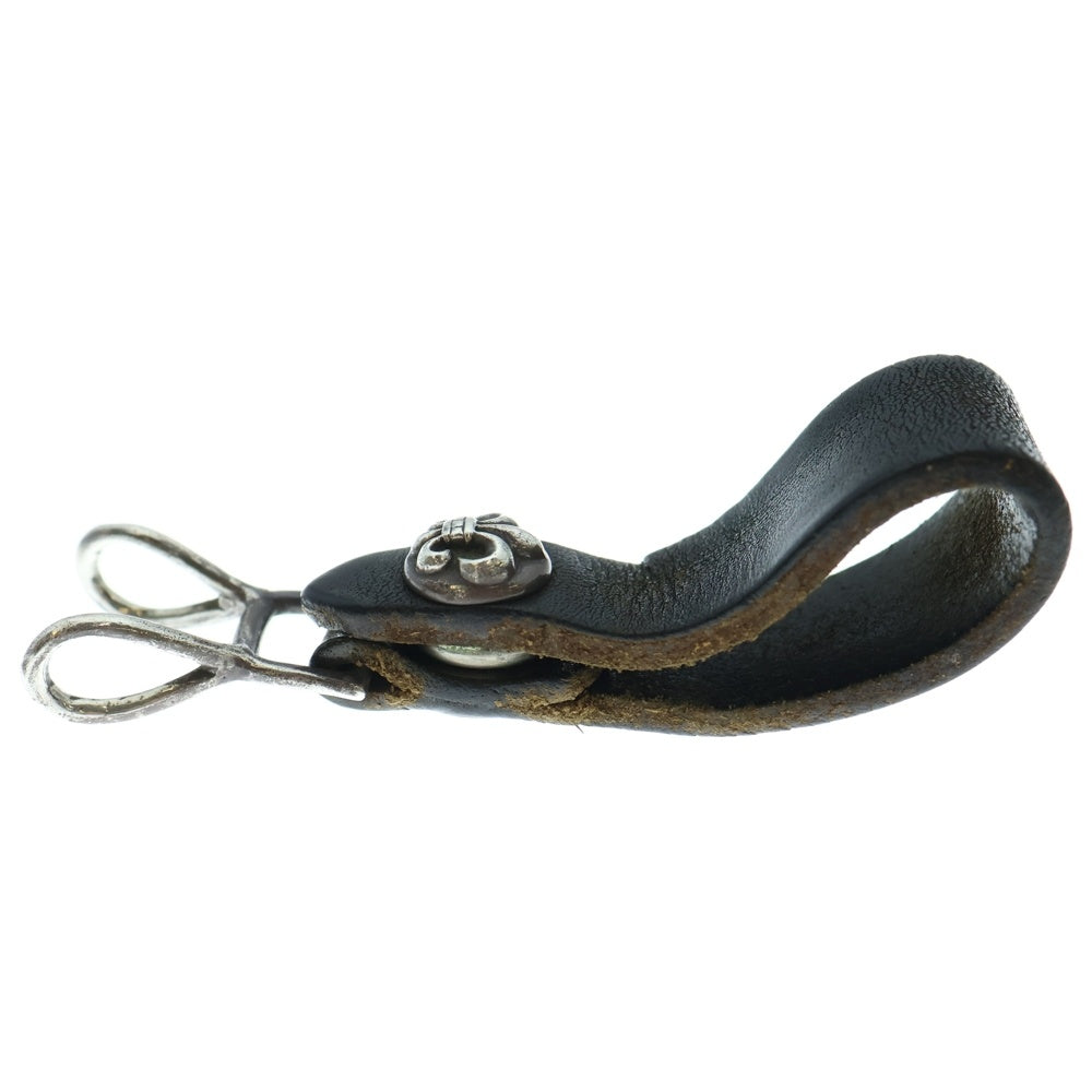 CHROME HEARTS(クロムハーツ) BELT LOOP BSフレアボタンレザーベルトループ シルバー/ブラック BCA401
