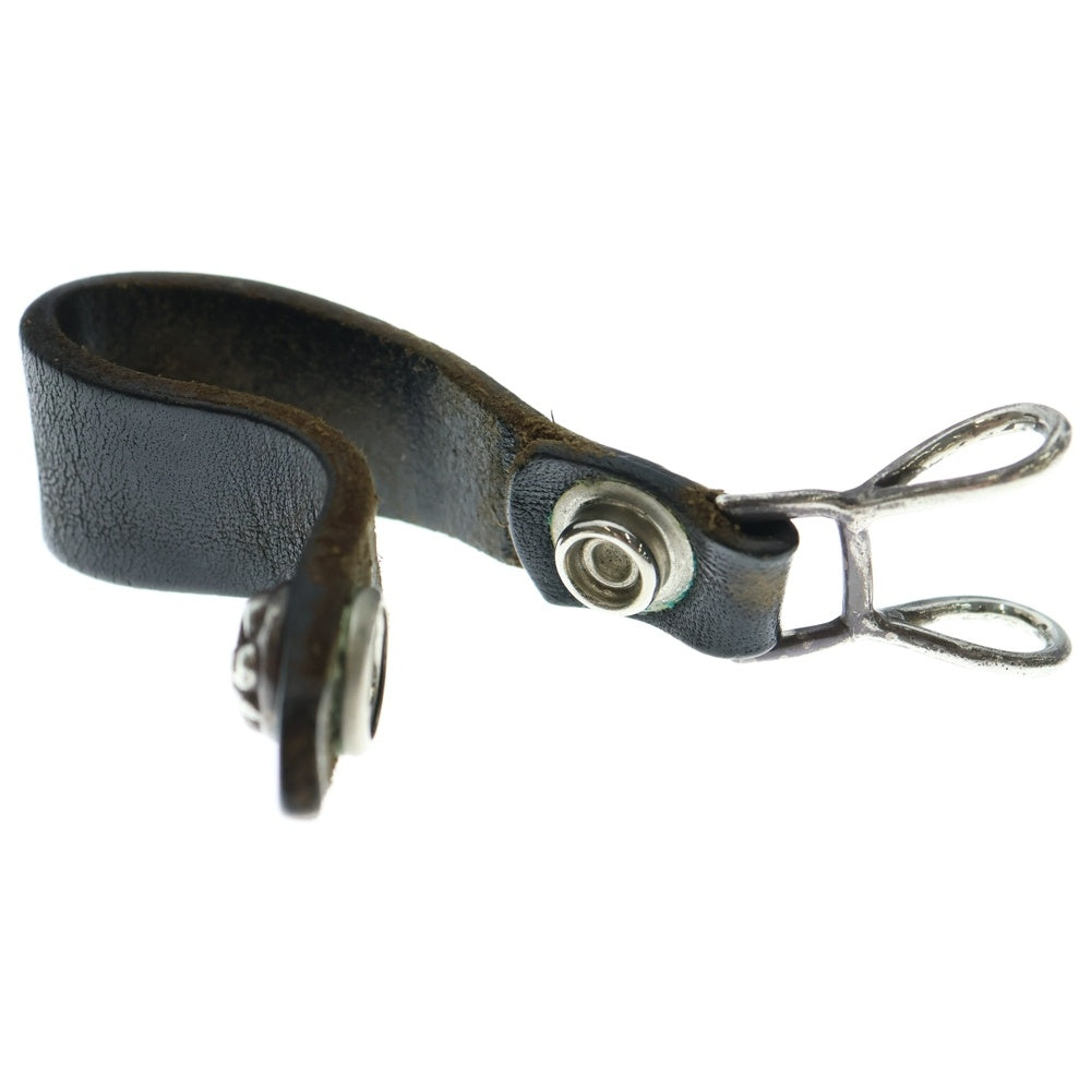 CHROME HEARTS(クロムハーツ) BELT LOOP BSフレアボタンレザーベルトループ シルバー/ブラック BCA401