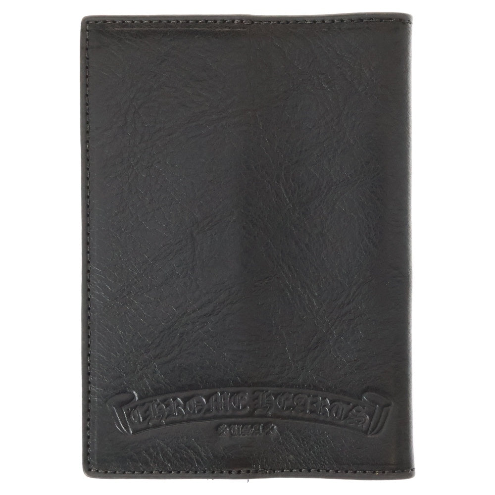 CHROME HEARTS(クロムハーツ) PASSPORT CASE クロスパッチ付きレザーパスポートケース ブラック