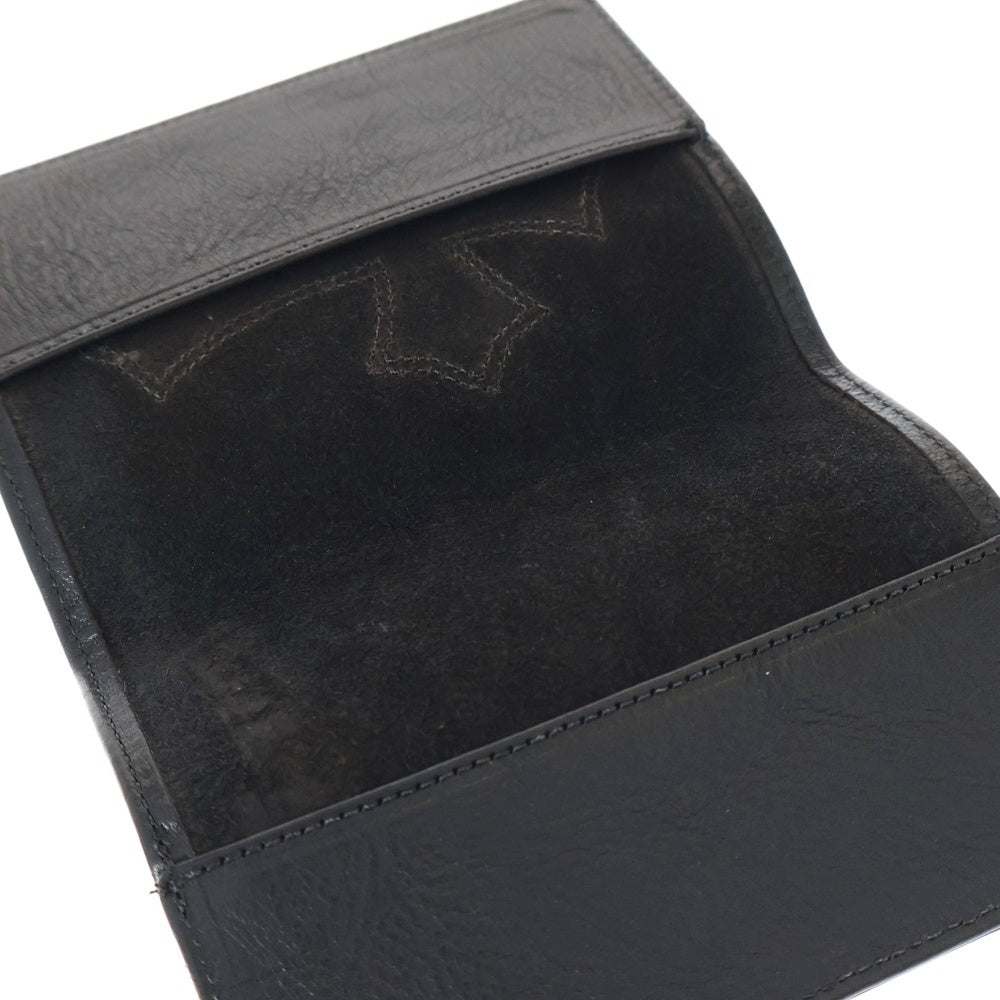 CHROME HEARTS(クロムハーツ) PASSPORT CASE クロスパッチ付きレザーパスポートケース ブラック
