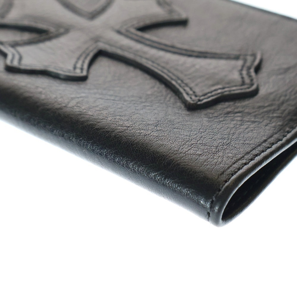 CHROME HEARTS(クロムハーツ) PASSPORT CASE クロスパッチ付きレザーパスポートケース ブラック