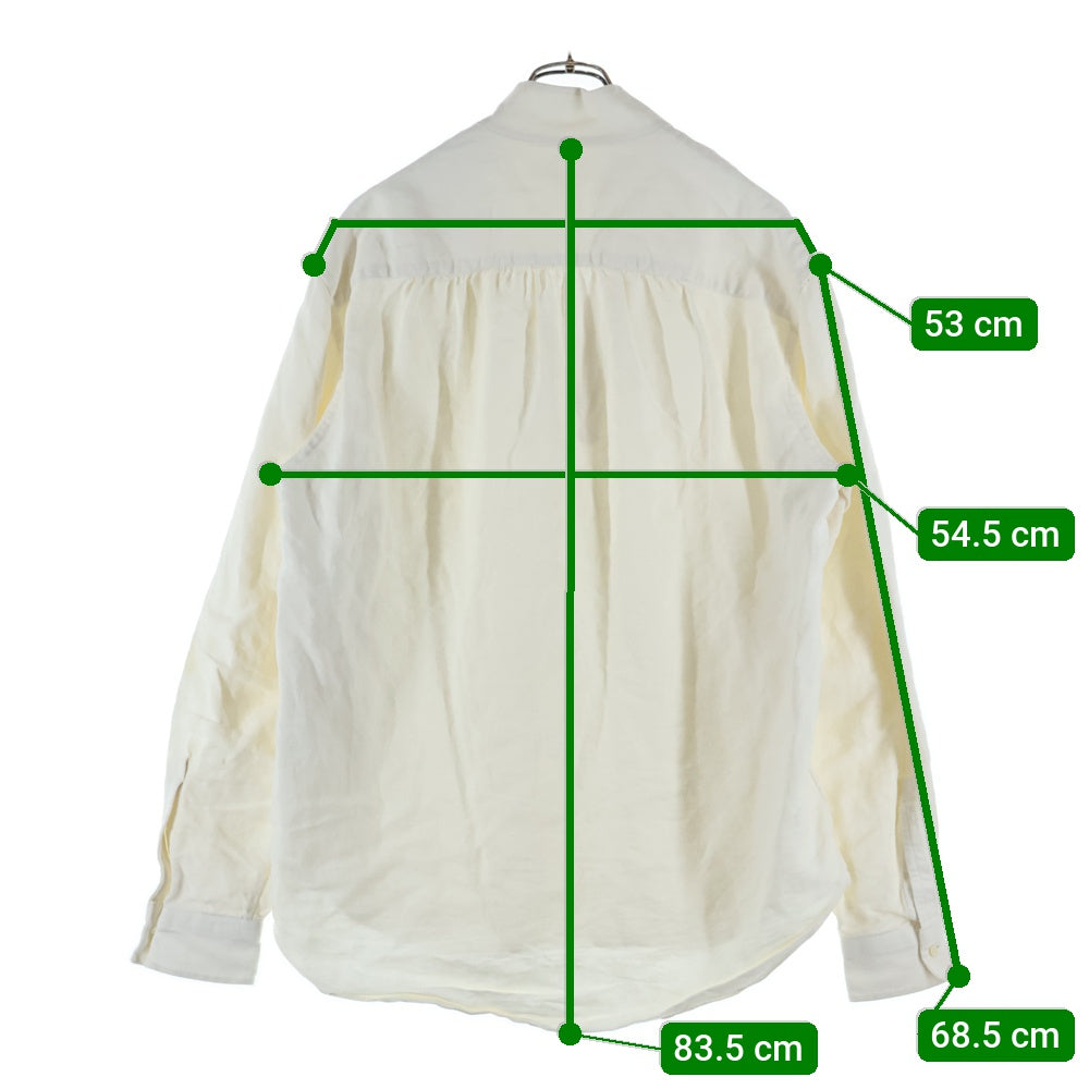 NO BRAND(ノーブランド) BOURRIENNE Paris X (ブリエンヌ パリ ディス) リネン プルオーバー 長袖シャツ アイボリー 11-207-10-020435