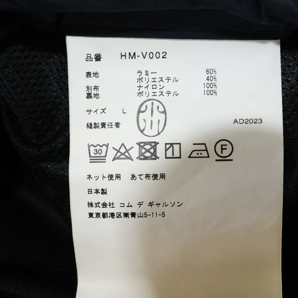 COMME des GARCONS HOMME(コムデギャルソンオム) 24SS メッシュ総裏地 フルジップ ドローストリング オーバー ベスト ブラック HM-V002