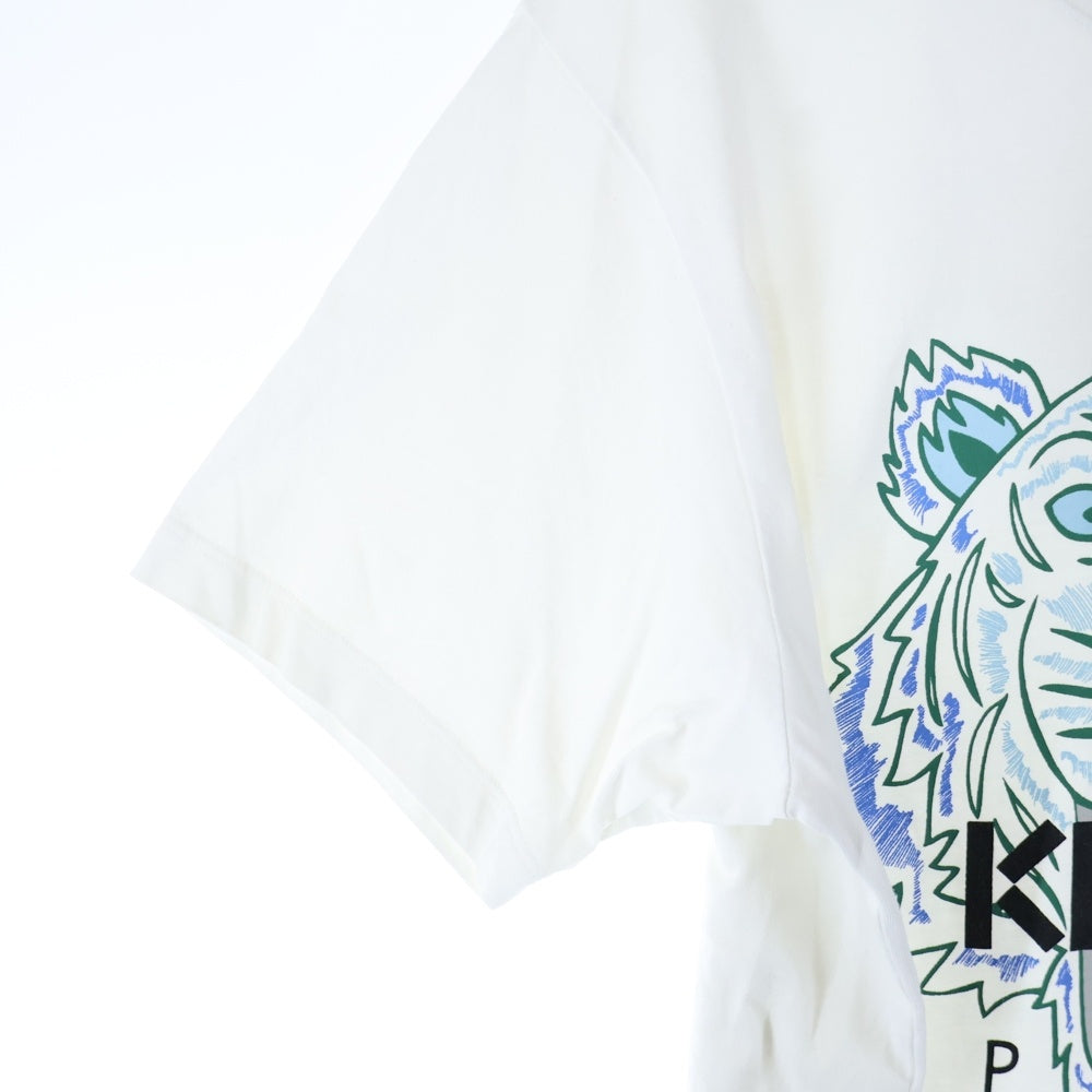 KENZO(ケンゾー) タイガーロゴプリント クルーネック半袖Tシャツ カットソー ホワイト F955TS0504YA