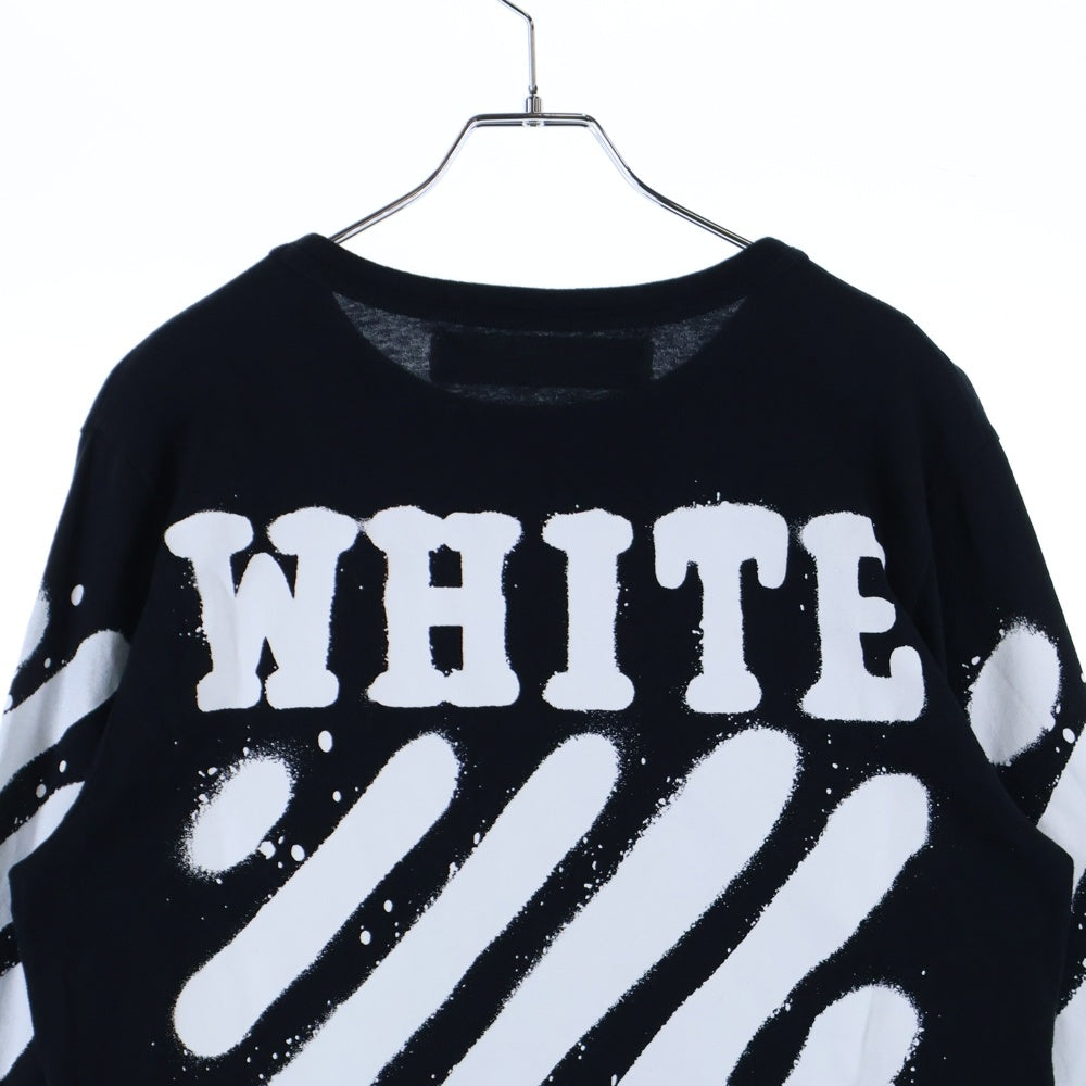 OFF-WHITE(オフホワイト) 17SS Diag Spray L/S Tee スプレープリント ロングスリーブ 長袖Tシャツ カットソー ブラック