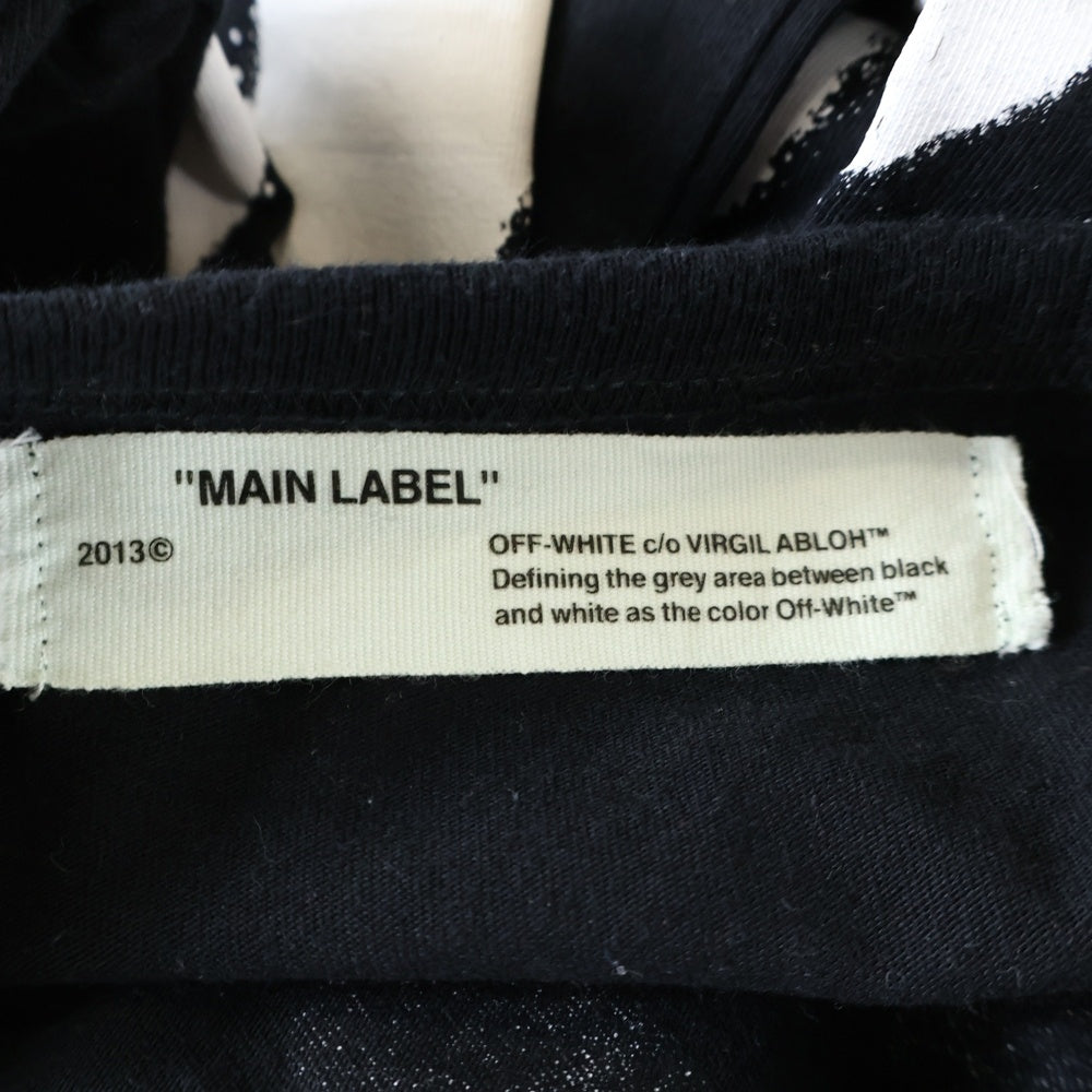 OFF-WHITE(オフホワイト) 17SS Diag Spray L/S Tee スプレープリント ロングスリーブ 長袖Tシャツ カットソー ブラック