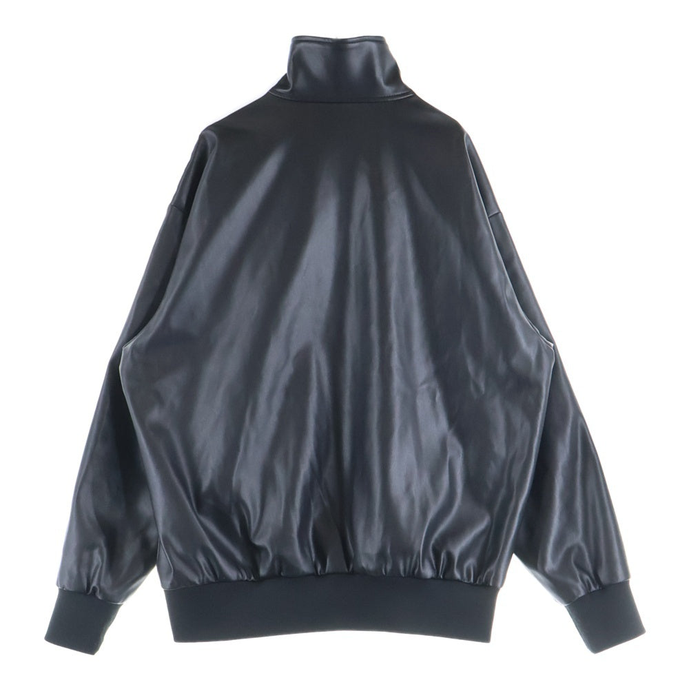 adidas(アディダス) スリーストライプス ルーズ ファイヤーバード フェイクレザー トラックスーツジャケット ブラック IZ4033