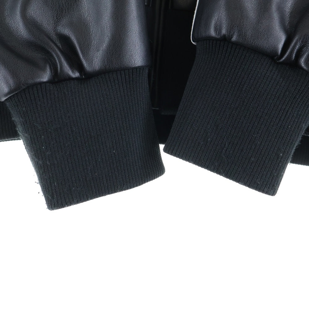 adidas(アディダス) スリーストライプス ルーズ ファイヤーバード フェイクレザー トラックスーツジャケット ブラック IZ4033