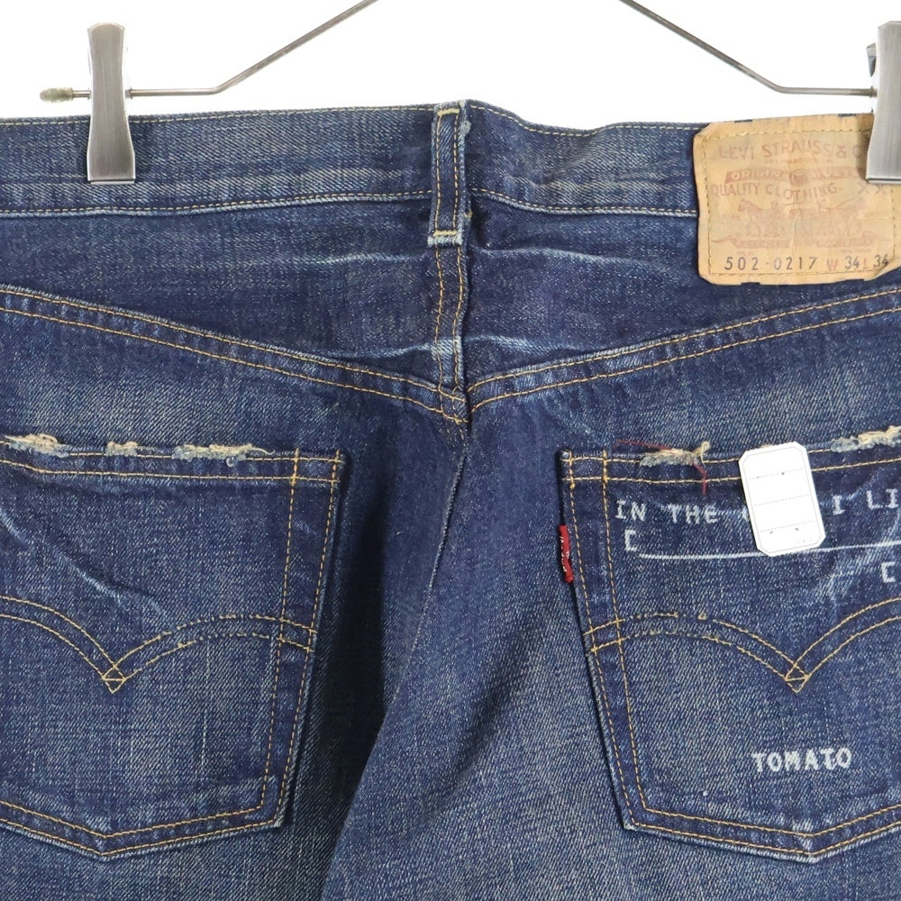 Levi's(リーバイス) ダメージ加工 ストレートデニムパンツ ジーンズ インディゴ 67502