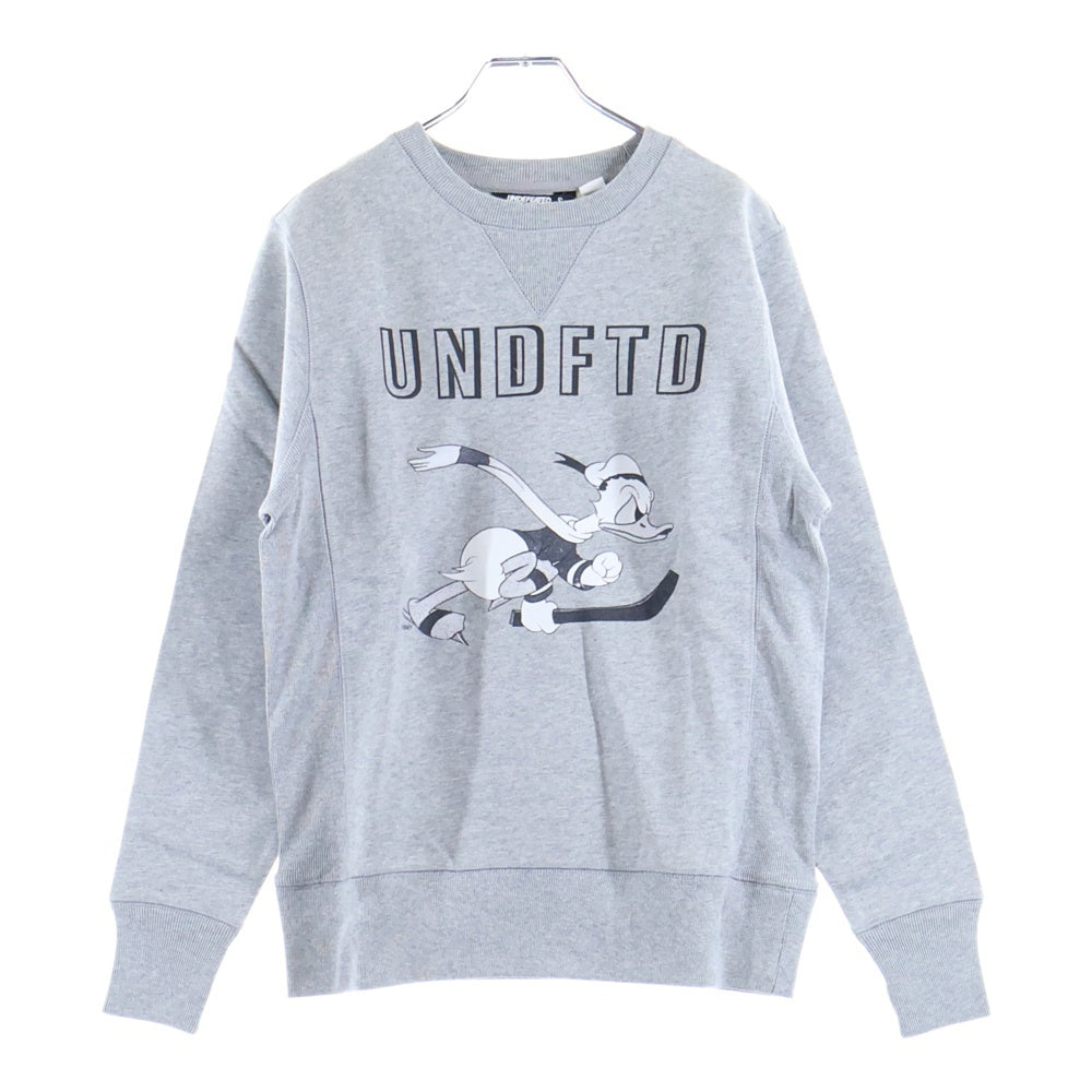 UNDEFEATED(アンディフィーテッド) フロント プリント クルーネック スウェットトレーナー 長袖 グレー B5018089
