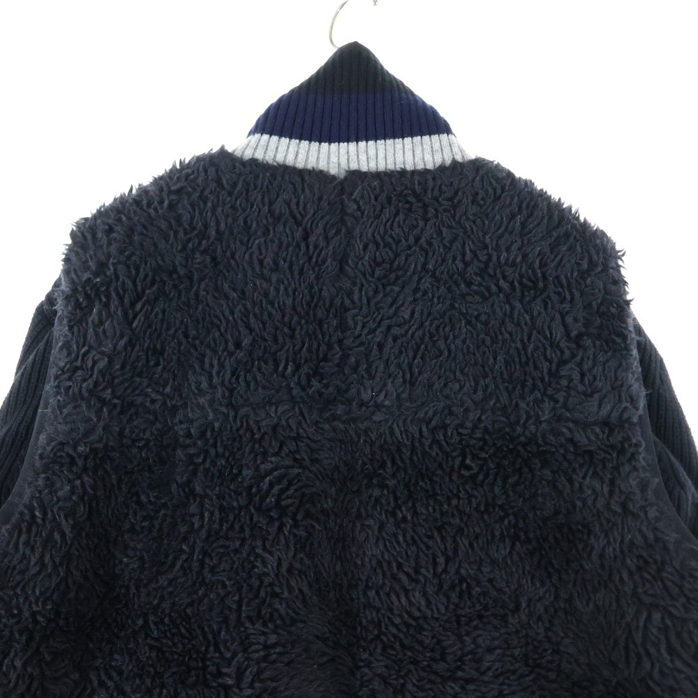 Sacai(サカイ) 20AW ボア ベストドッキング フリース ニット ジャケット ブルゾン ブラック 20-02399M