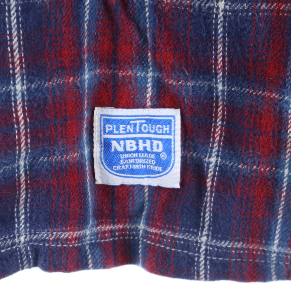 NEIGHBORHOOD(ネイバーフッド) コットン チェック 長袖シャツ レッド/ブルー 101SHNH-SHM01