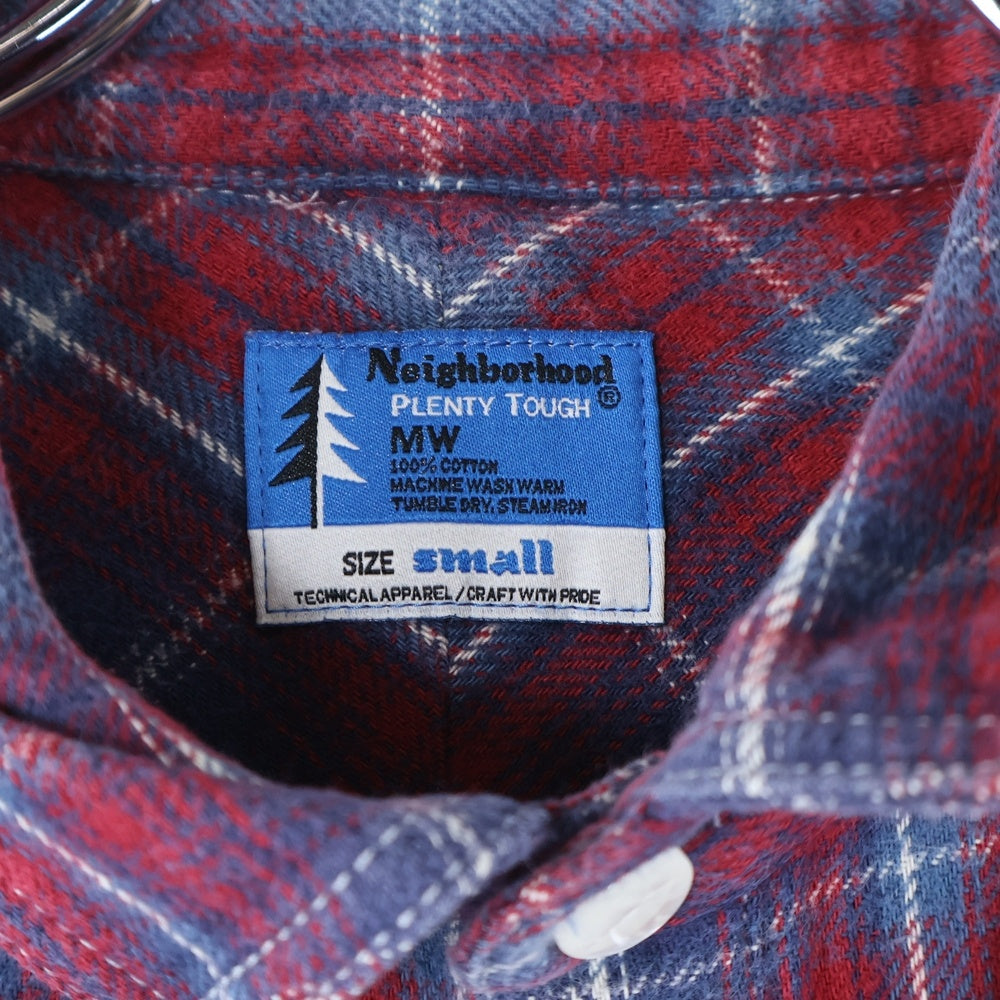 NEIGHBORHOOD(ネイバーフッド) コットン チェック 長袖シャツ レッド/ブルー 101SHNH-SHM01