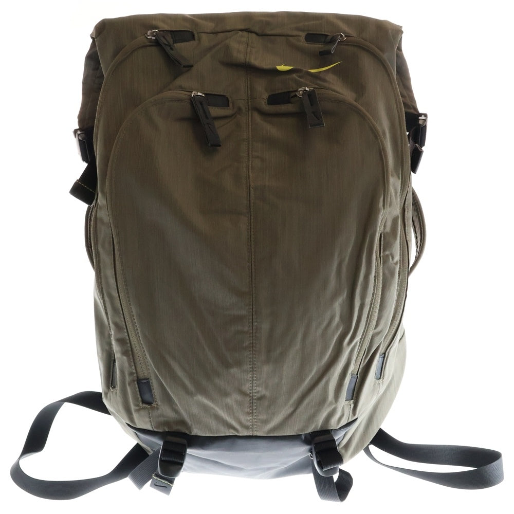 NIKE(ナイキ) ロゴプリント ナイロン バッグパック リュック カーキ