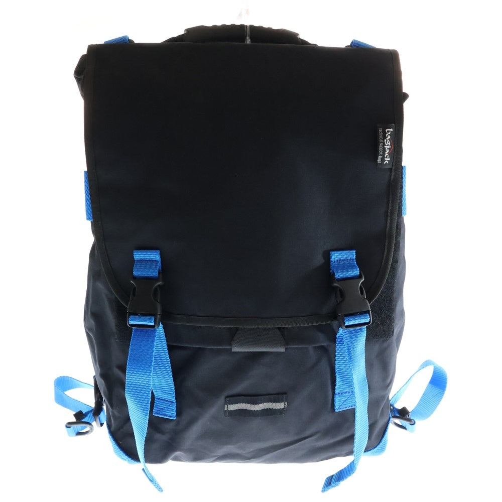 BAGJACK(バッグジャック) ロゴパッチ フラップ バッグパック リュック ブラック/ブルー