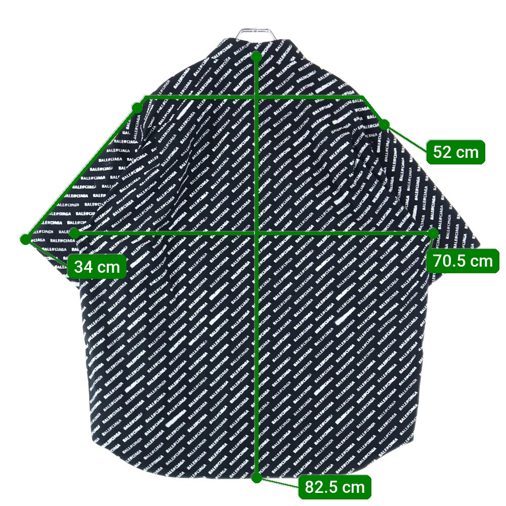 BALENCIAGA(バレンシアガ) 24SS オールオーバー ロゴプリント 半袖シャツ ブラック 681702 TQL07