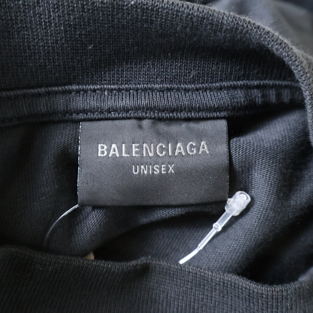 BALENCIAGA(バレンシアガ) 24SS バスケットボール ロゴ刺繍 ロングスリーブ 長袖 Tシャツ カットソー ブラック 796917 TRVW9
