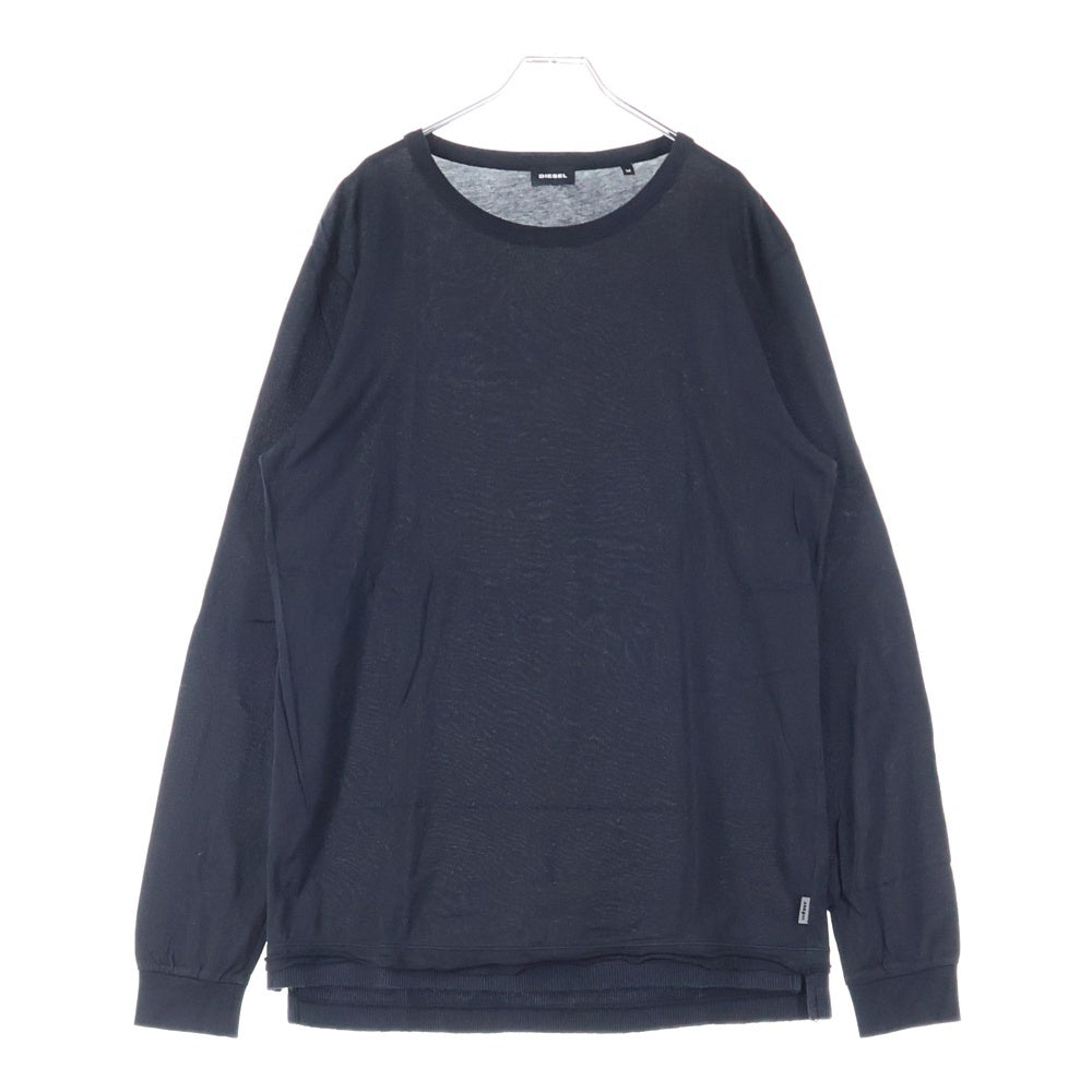 ディーゼル diesel ロングスリーブカットソー DIESEL(ディーゼル) リブ ロングスリーブ 長袖Tシャツ カットソー ブラック