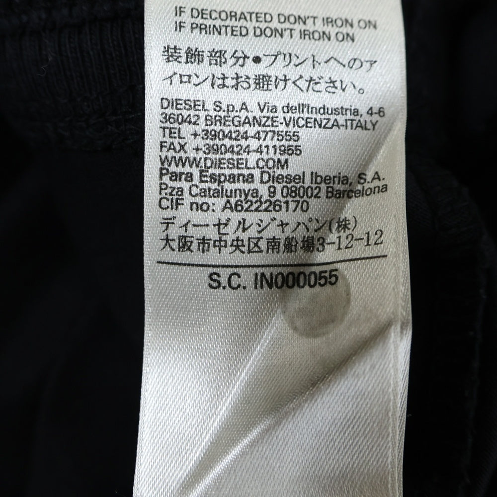 DIESEL(ディーゼル) リブ ロングスリーブ 長袖Tシャツ カットソー ブラック