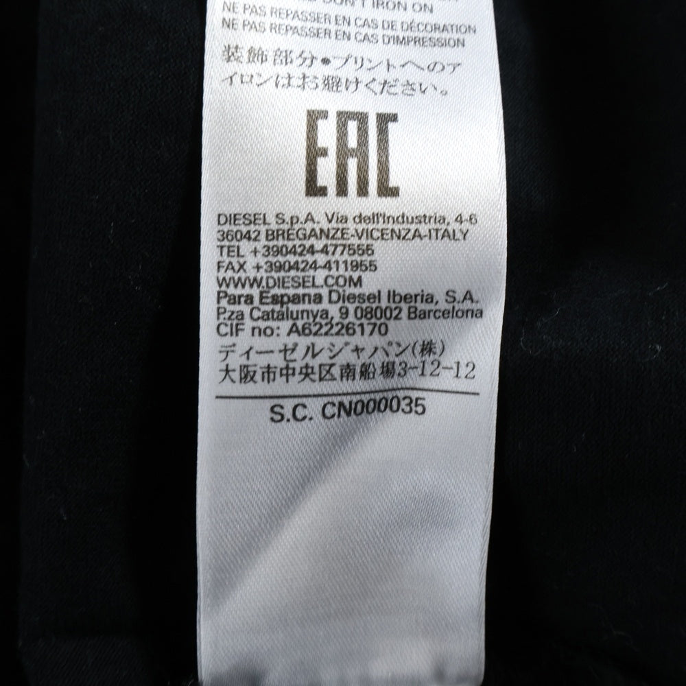 DIESEL(ディーゼル) ショルダーデザイン ロングスリーブ 長袖Tシャツ カットソー ブラック