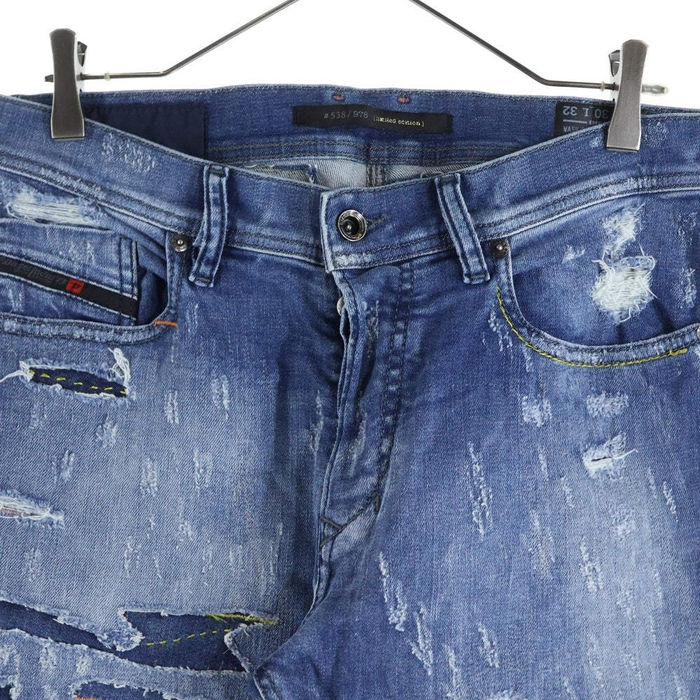 DIESEL(ディーゼル) TEPPHAR ストレッチ スキニー ダメージ デニムパンツ ブルー