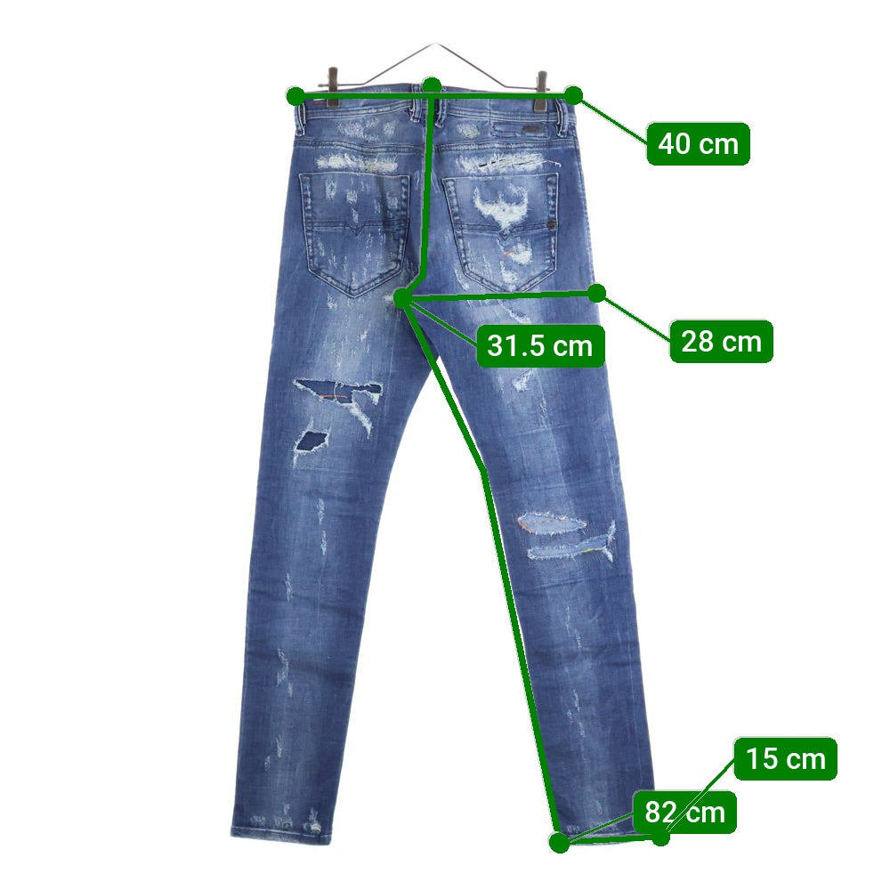 DIESEL(ディーゼル) TEPPHAR ストレッチ スキニー ダメージ デニムパンツ ブルー