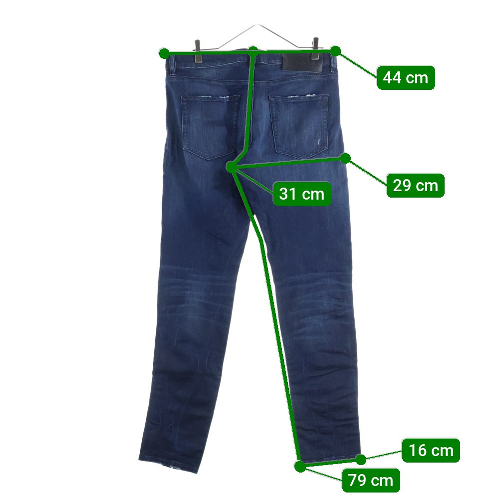 DIESEL(ディーゼル) D-STRUKT JOGG SLIM ダメージ加工 スキニーデニムパンツ インディゴ