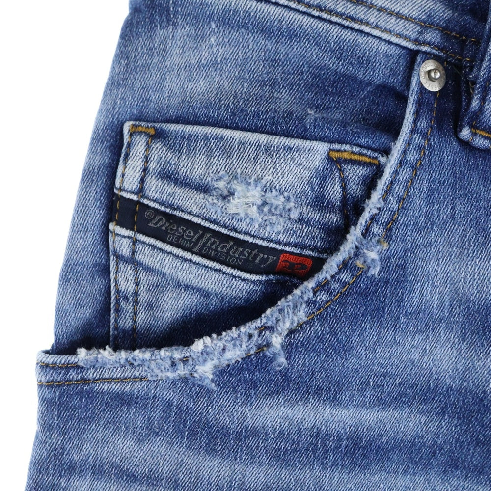 DIESEL(ディーゼル) KROOLEY-T ダメージ加工 スキニー デニムパンツ インディゴ