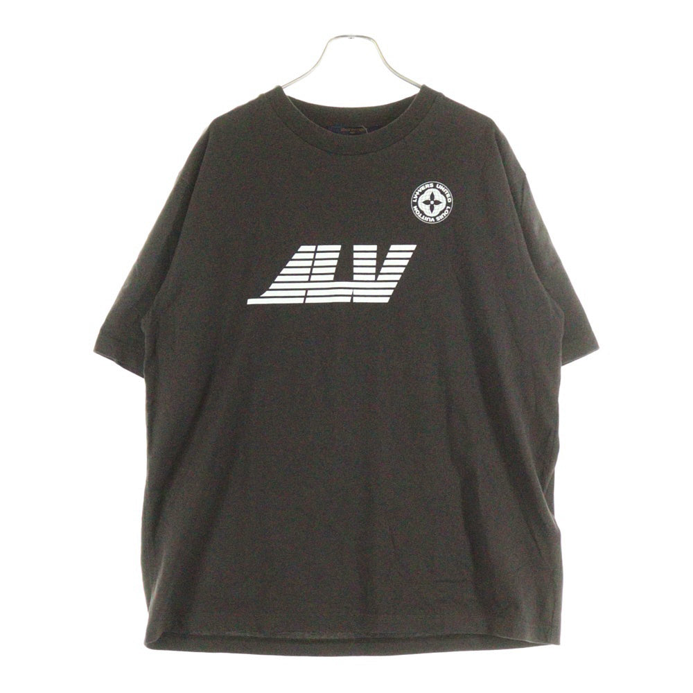 LOUIS VUITTON(ルイヴィトン) 25SS ウォッシュド ロゴプリント クルーネック 半袖Tシャツカットソー ブラウン RM251M NPG HSY98W