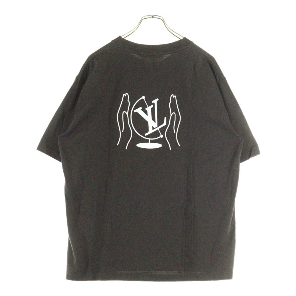 LOUIS VUITTON(ルイヴィトン) 25SS ウォッシュド ロゴプリント クルーネック 半袖Tシャツカットソー ブラウン RM251M NPG HSY98W