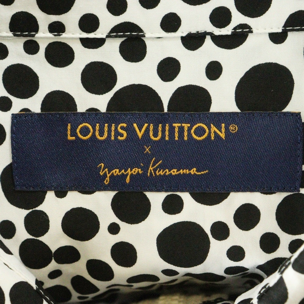 LOUIS VUITTON(ルイヴィトン) 23SS ×草間彌生 インフィニティドット ジップアップ シャツ ジャケット ブラック/ホワイト RM231H V29 HOS30W